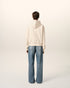 AMI PARIS Beige Cotton Hoodie Ami Signature Unisex Apparel